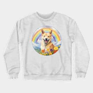 Carolina Dog Memorial Rainbow Bridge Colorful Dog Art Crewneck Sweatshirt